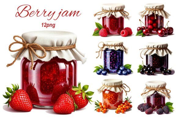 Download Digital Illustration of Berry Jam - Digital illustration Collection