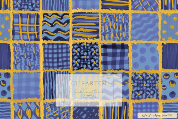 Download Blue Gold Patchwork Texture Pattern Art - Pattern Collection