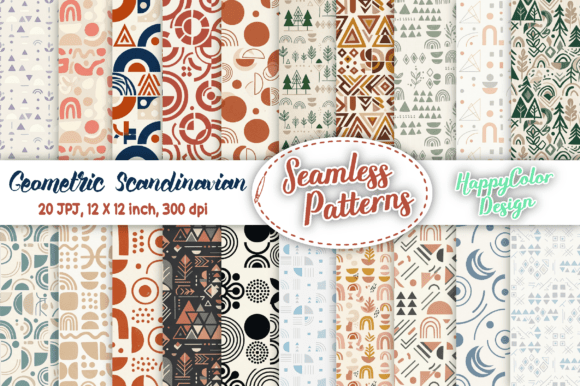 Download Geometric Scandinavian Seamless Patterns - Pattern Collection