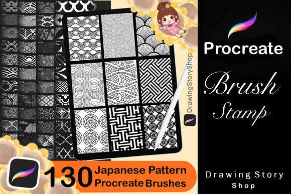 Download 130 Procreate Japanese Pattern Brushes - Pattern Collection