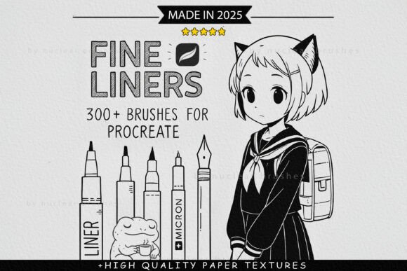 Download 300 Fine Line Brushes for Procreate - Premium Resources