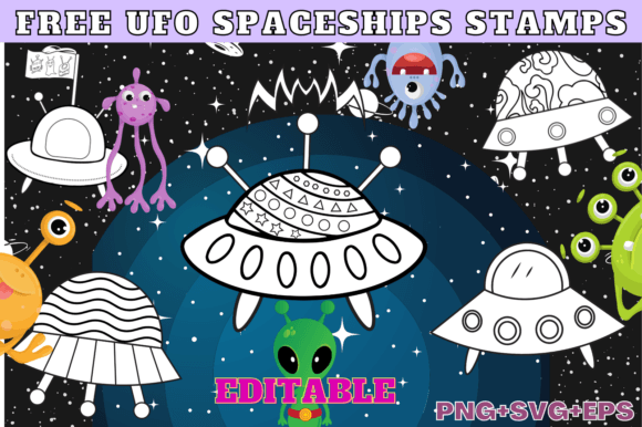 Download UFO Spaceships Black and White Drawing - Drawing Collection