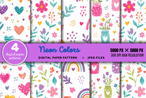 Download Bright Neon Pattern Background - Pattern Collection