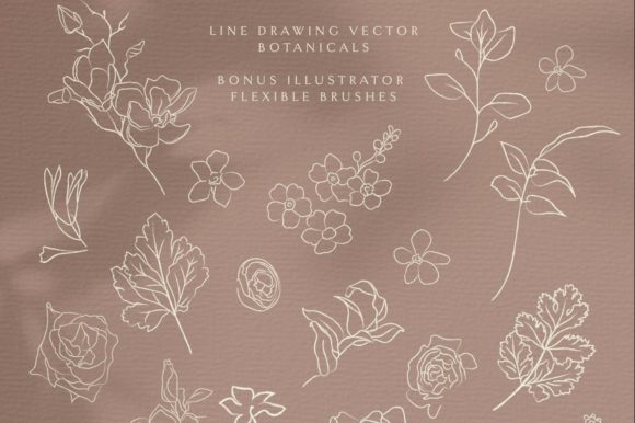 Download Line Drawing Botanicals, Plants. Wreath. - Drawing Collection