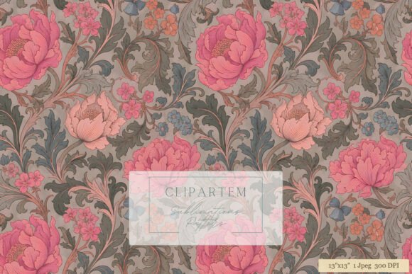 Download Morris Peony Floral Seamless Pattern - Pattern Collection