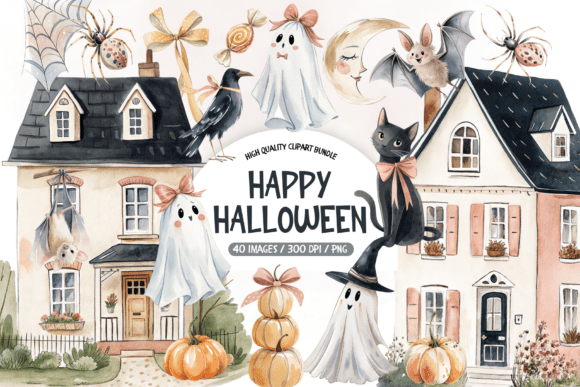 Download Spooky Season Watercolor Clipart - Watercolor clipart Collection
