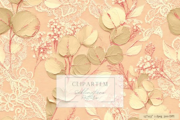 Download Blush Lace Eucalyptus Floral Pattern - Pattern Collection