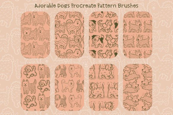 Download Adorable Dogs Procreate Pattern Brushes - Pattern Collection