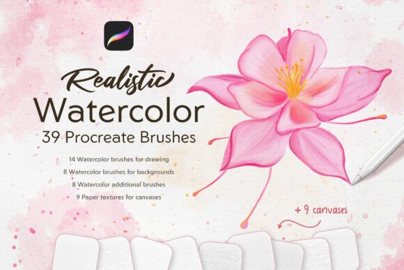 Download Realistic Watercolor Procreate Brushes - Watercolor procreate Collection