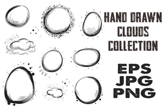 Download Hand Drawn Clouds Collection Vector - Hand drawn clouds Collection