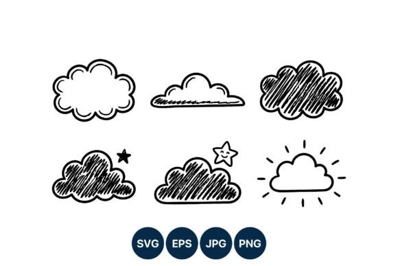 Download Hand Drawn Clouds Vector - Hand drawn clouds Collection