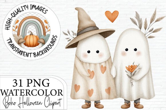 Download Boho Halloween Watercolor Clipart Bundle - Watercolor clipart Collection