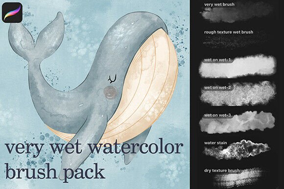 Download Very Wet Watercolor Procreate Brush - Watercolor procreate Collection