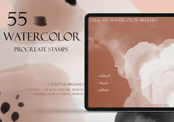 Download Delicate Watercolor Procreate Brush Set - Watercolor procreate Collection