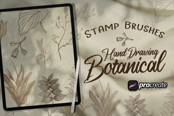 Download Hand Drawing Botanical Brush Stamp - Drawing Collection
